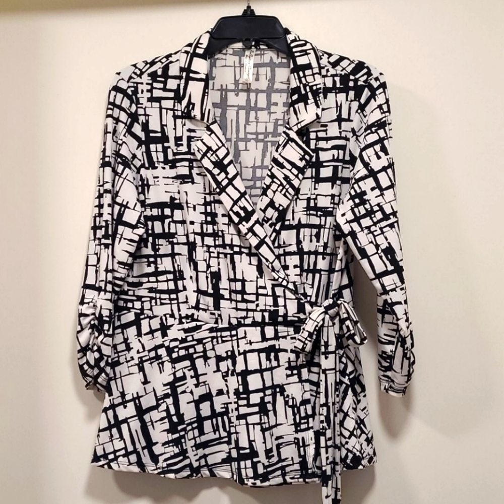 Per Seption Concept L Faux Wrap blouse.